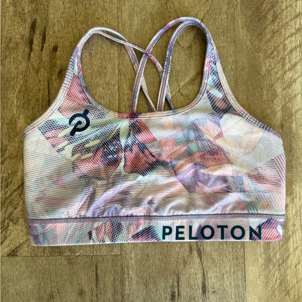 Peloton | WITH Floral 2K Strappy Sports Bra Size Medium
